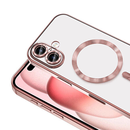 iPhone 16 Kılıf Kamera Korumalı Magsafe Parlak Luxury Kılıf