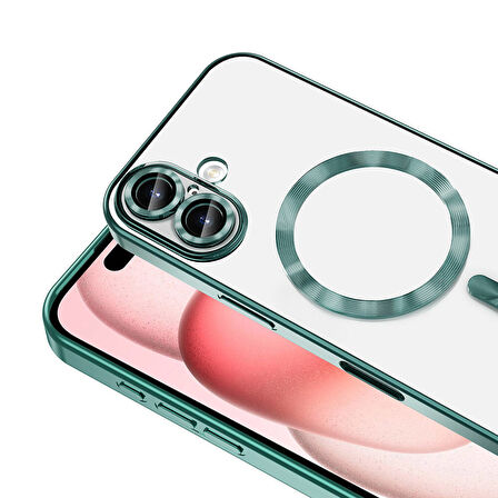 iPhone 16 Kılıf Kamera Korumalı Magsafe Parlak Luxury Kılıf