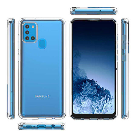 Galaxy A21S Kılıf Zore Coss Şeffaf Sert Silikon Kılıf