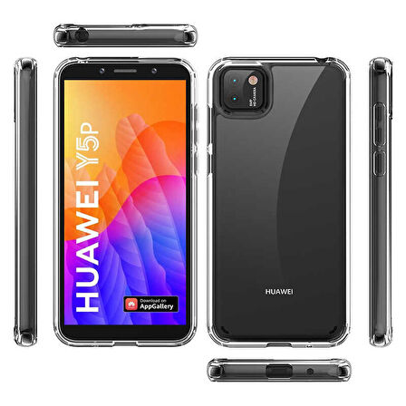 Huawei Y5P Kılıf Zore Coss Şeffaf Sert Silikon Kılıf