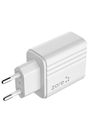 Zore Play PL2 20 Watt Hızlı Şarj Adaptörü Beyaz