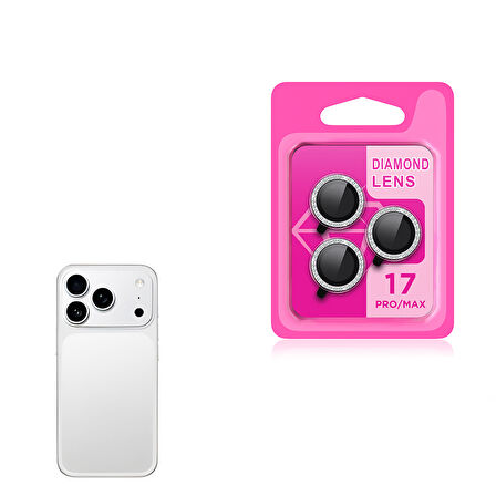 iPhone 17 Pro Max CL-06 Kamera Lens Koruyucu Titanyum-Gümüş