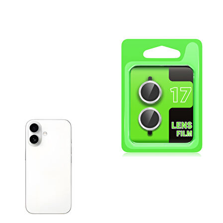 iPhone 17 Kamera Lens Koruyucu CL-07 Kamera Lens Koruyucu Gümüş