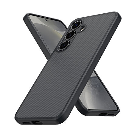 Galaxy S25 Plus Kılıf Magsafe Şarj Özellikli Karbon Fiber Tasarımlı Elnino Kılıf