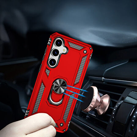 Galaxy S25 Kılıf Vega Yüzüklü Standlı Zırh Kılıf