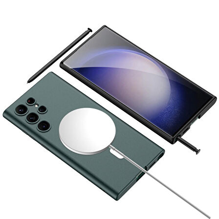 Galaxy S23 Ultra Kılıf Wireless Şarj Özellikli Zore Kıpta Magsafe Silikon Kılıf