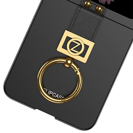 Galaxy Z Flip 6 Kılıf Z Harfli Yüzüklü Kıpta Kılıf