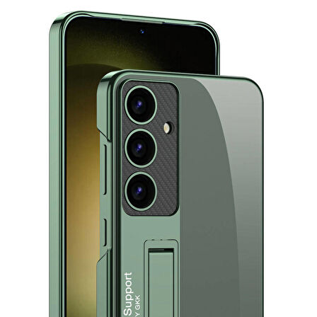 Galaxy S24 Kılıf Kamera Korumalı Şeffaf Tasarımlı Lego Standlı Kılıf