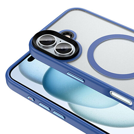 iPhone 16 Plus Kılıf Mat Arka Yüzey Wireless Şarj Özellikli Zore Flet Magsafe Kılıf