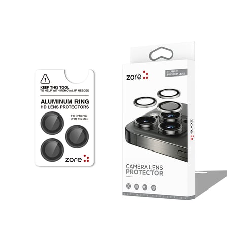 iPhone 18 Pro Kamera Lens Koruyucu CL-12 Premium Safir Parmak İzi Bırakmayan Anti-Reflective  Titanyum-Siyah