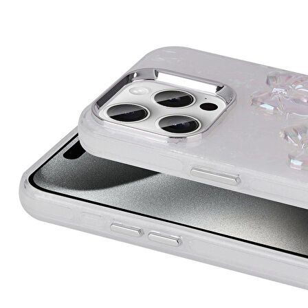 iPhone 15 Pro Kılıf Kabartma Figürlü Parlak Eralli Silikon Kılıf