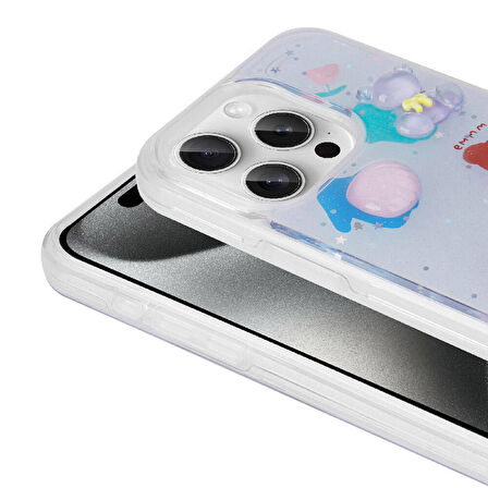 iPhone 15 Pro Kılıf Kabartma Figürlü Parlak Minimini Silikon Kılıf