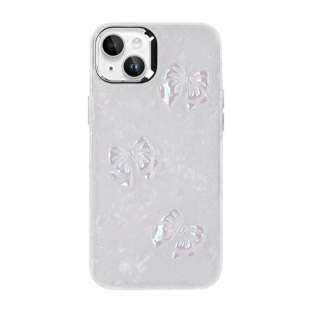 iPhone 15 Plus Kılıf Kabartma Figürlü Parlak Eralli Silikon Kılıf
