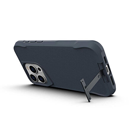 iPhone 15 Pro Max Kılıf Airbag Kenarlı T-Max Mat Standlı Kılıf