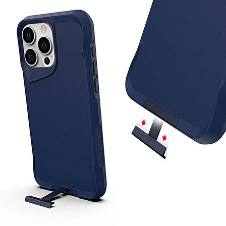 iPhone 15 Pro Kılıf Airbag Kenarlı T-Max Mat Standlı Kılıf