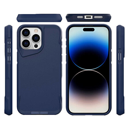 iPhone 15 Pro Kılıf Airbag Kenarlı T-Max Mat Standlı Kılıf