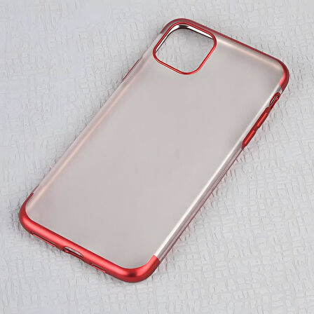iPhone 11 Pro Max Kılıf Mat Dört Köşeli Lazer Silikon Kılıf
