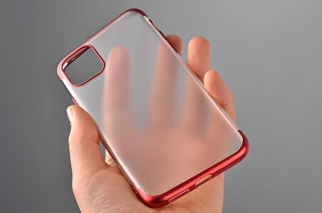 iPhone 11 Pro Max Kılıf Mat Dört Köşeli Lazer Silikon Kılıf