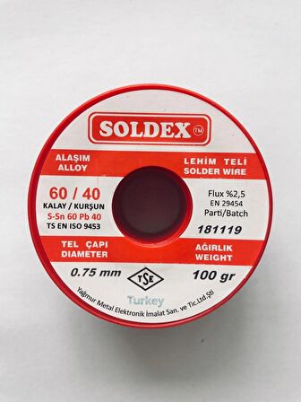 SOLDEX 0,75 MM 100 GR.LEHİM ATMA TELİ