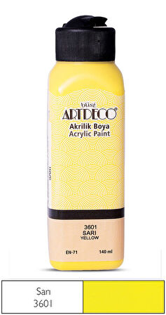 Artdeco Akrilik Boya 140 ml Sarı - 4 adet