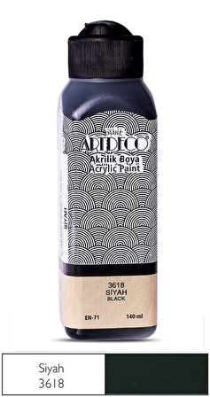 Artdeco Akrilik Boya 140 ml Siyah - 4 adet