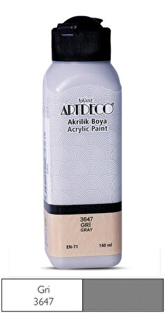 Artdeco Akrilik Boya 140 ml Gri - 4 adet