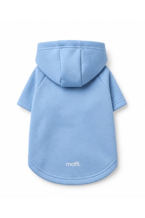 moffi 2'li Kız ve Erkek Kedi Köpek Çift Kombini Kapüşonlu Sweatshirt Pembe & Mavi Kışlık Hoodie Seti
