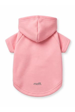 moffi 2'li Kız ve Erkek Kedi Köpek Çift Kombini Kapüşonlu Sweatshirt Pembe & Mavi Kışlık Hoodie Seti