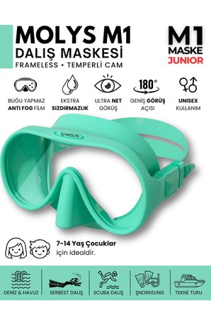 M1 JUNIOR KIDS DALIŞ MASKESİ + PRO FULL DRY TAM KURU ŞNORKEL + MASKE KUTUSU + ANTI FOG (BUĞU ÖNLEYİCİ FİLM) SET