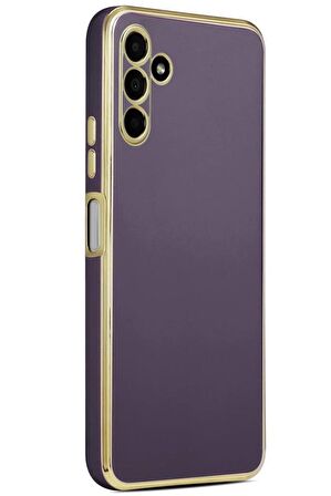 Galaxy M13 Kılıf Kamera Korumalı Altın Kenar Tasarım Silikon