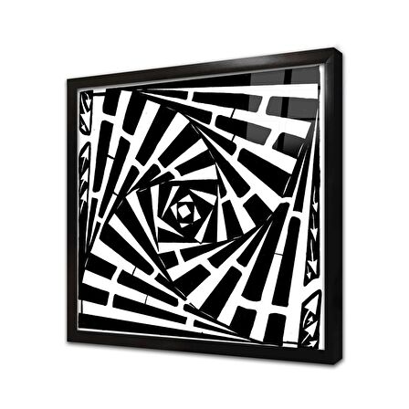 Soyut Tasarım Çerçeveli Cam Tablo
