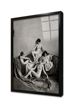 Alfred Cheney Johnston Nü Kadınlar Çerçeveli Cam Tablo