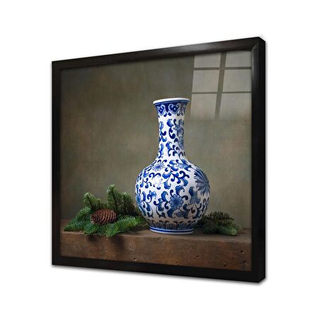 Porselen Vazo Çerçeveli Cam Tablo