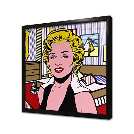 Marliyn Monroe Soyut Resim Çerçeveli Cam Tablo