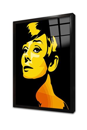 Audrey Hepburn Çerçeveli Cam Tablo