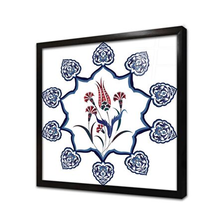 Osmanlı Çini Görselleri Çerçeveli Cam Tablo