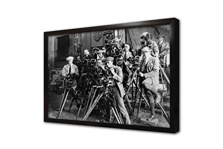 Fotoğraf Makinesi Tarihi Çerçeveli Cam Tablo