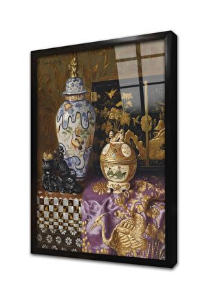 Rıhtımda Yelkenliler Çerçeveli Cam Tablo