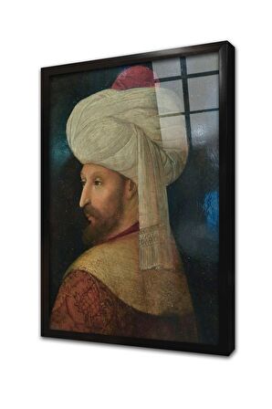 Fatih Sultan Mehmet Çerçeveli Cam Tablo