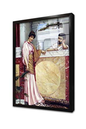 Kadın ve Adam Çerçeveli Cam Tablo