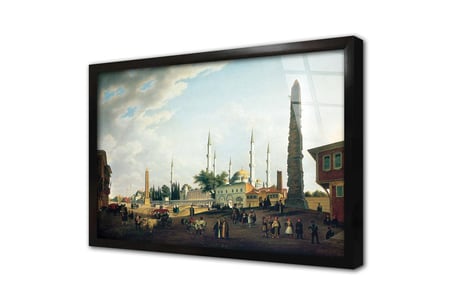 Halk Pazar Meydanı Osmanlı İmparatorluğu Dönemi Çerçeveli Cam Tablo