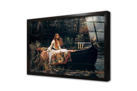 The Lady of Shalott JW Waterhouse Çerçeveli Cam Tablo