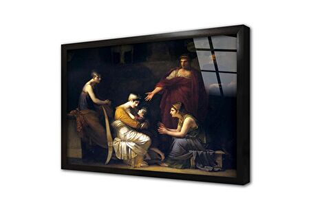 Andromache And Astyanax Çerçeveli Cam Tablo