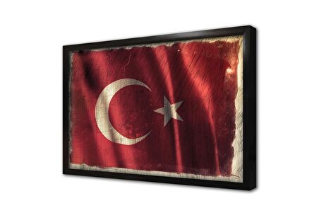 Türk Bayrağı Çerçeveli Cam Tablo