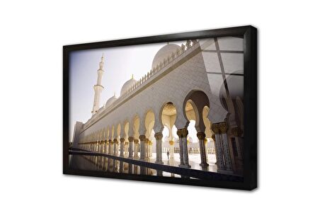 Dubai Şehri Çerçeveli Cam Tablo