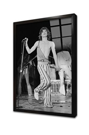 Rolling Stones Çerçeveli Cam Tablo
