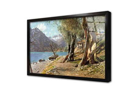 Sahil Kenarında Çalışan İnsanlar Çerçeveli Cam Tablo