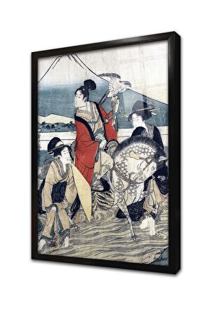 Japon Sanatı Çerçeveli Cam Tablo