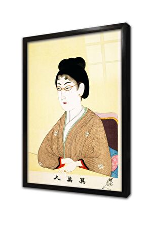 Japon Kadın Çerçeveli Cam Tablo
