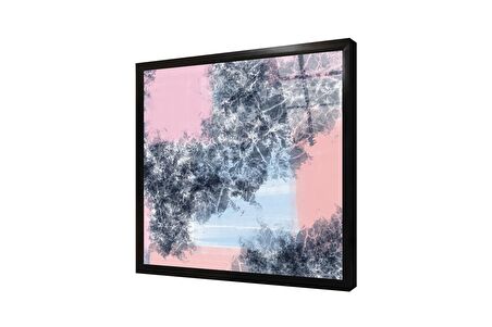 Pembe Gri Soyut II Çerçeveli Cam Tablo